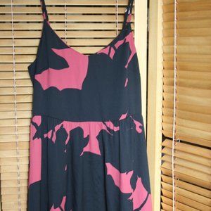 Loft Dress Black with Red Design Size O